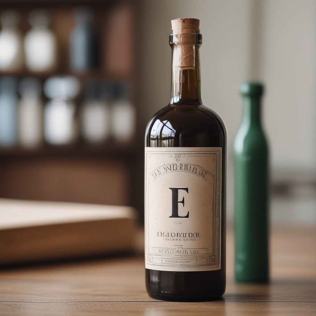 Bottle labeled E